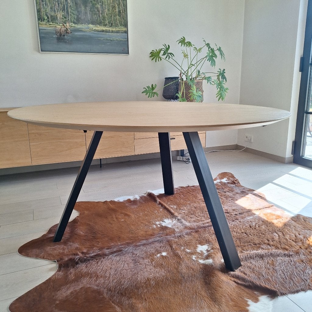 Mooie ronde tafel, Ophalen, Gebruikt, 100 tot 150 cm, Rond