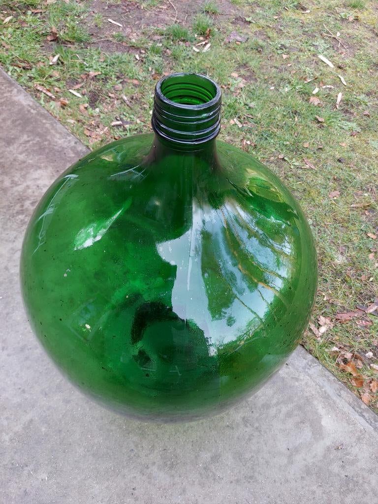 Dame jeanne mooie groene kleur 40cm diameter, Tuin en Terras, Ophalen