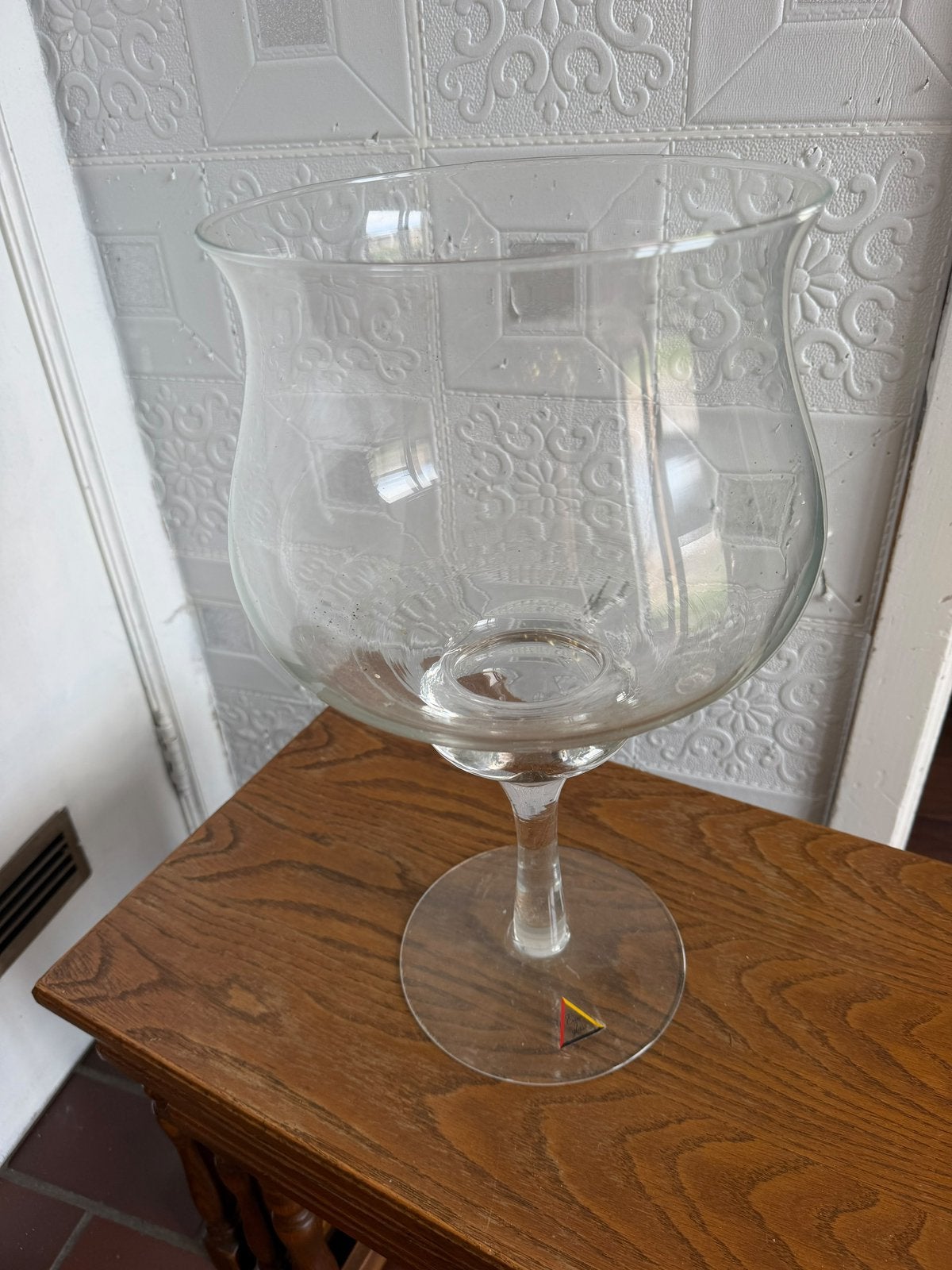 Grand vase en verre XL sur pied/lampadaire en verre cognac, Verre, Enlèvement, Comme neuf