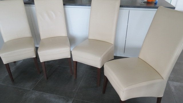 lederen stoelen, Huis en Inrichting, Ophalen, Overige kleuren, Leer, Zo goed als nieuw
