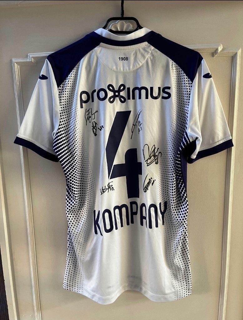 Gesigneerd shirt RSC Anderlecht Kompany, Ophalen of Verzenden, Gebruikt, Shirt
