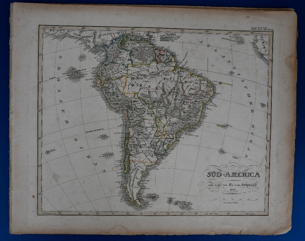 Carte ancienne de l’Amérique du Sud – Stülpnagel, 1831/1845, Antiquités & Art, Antiquités | Cartes scolaires, Enlèvement ou Envoi