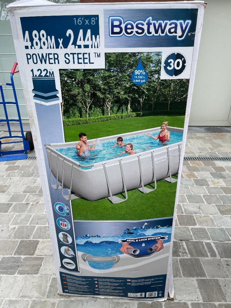 Zwembad Bestway 4,88 X 2,44 X 1,22, Jardin & Terrasse, Piscines, Utilisé, Piscines hors sol, 80 à 120 cm, 200 à 400 cm, 200 à 300 cm