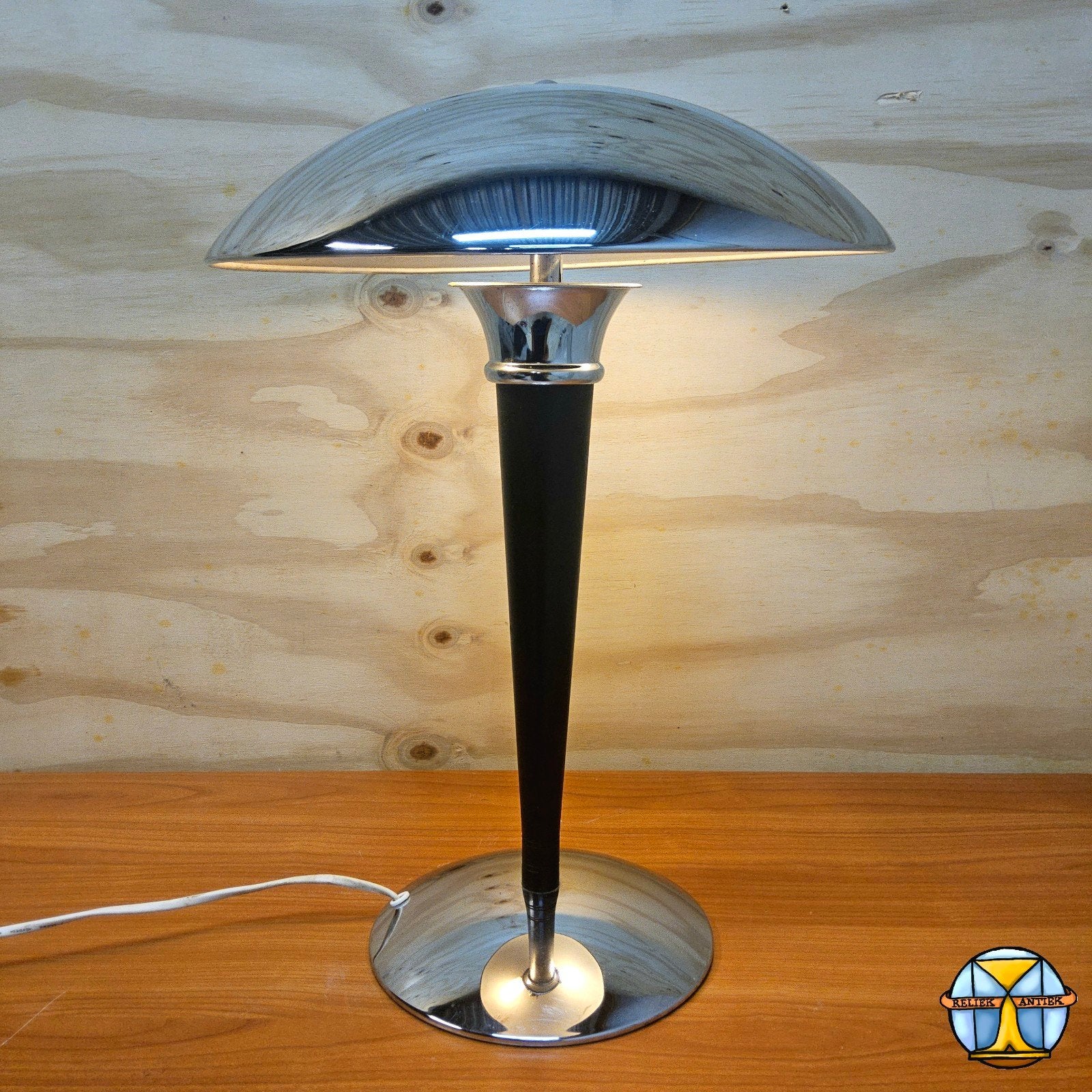 Vintage Ikea Mushroom Dakapo Bauhaus /Art Deco lamp chroom, Huis en Inrichting, Lampen | Tafellampen, Gebruikt, Minder dan 50 cm