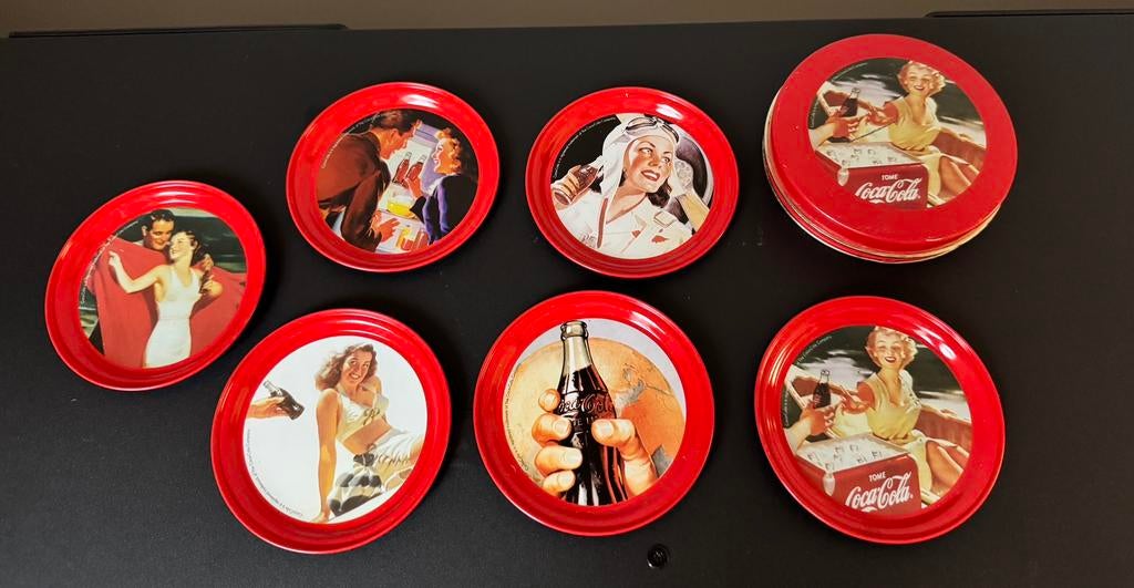 Coca cola vintage metalen onderzetters, Enlèvement ou Envoi, Verre ou Tasse