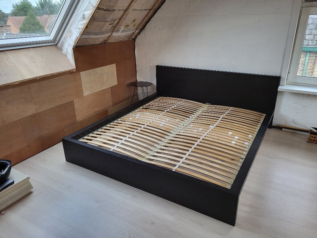 Dubbel Bed Ikea 180x200 GRATIS, Ophalen, Gebruikt, Zwart, Tweepersoons