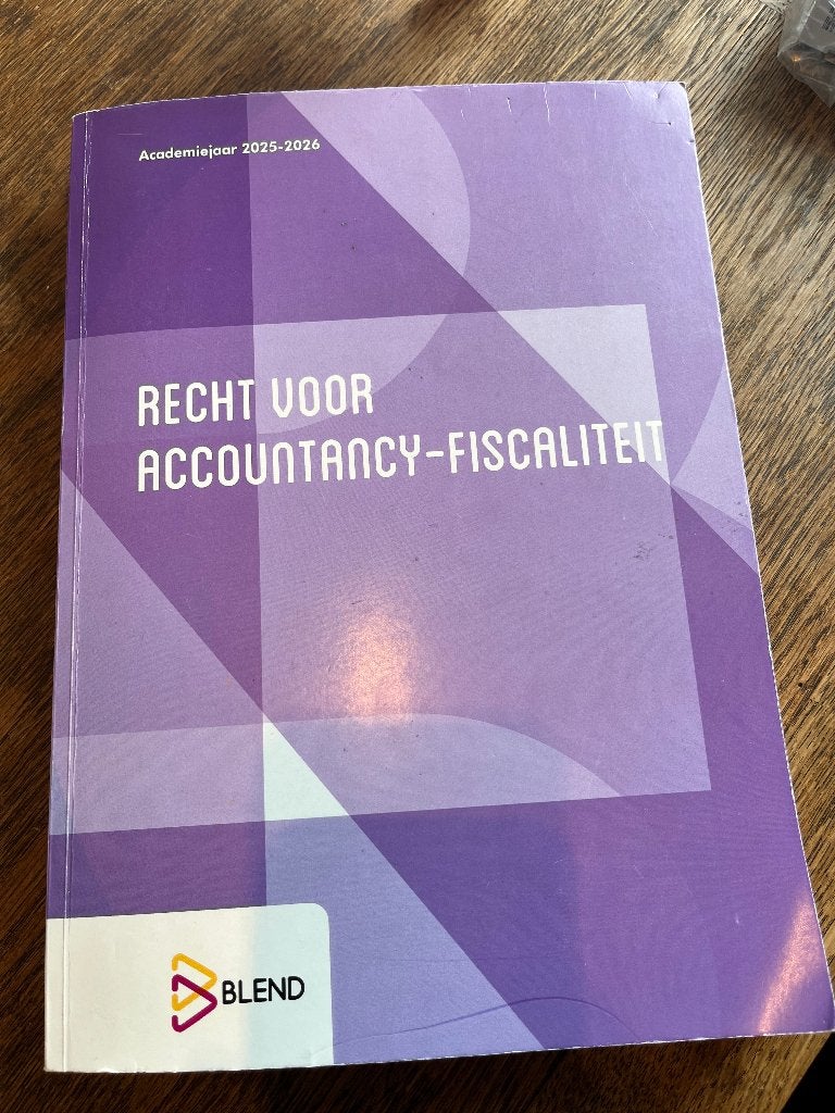 Recht voor accountancy-fiscaliteit, Ophalen, Zo goed als nieuw, Accountancy en Administratie