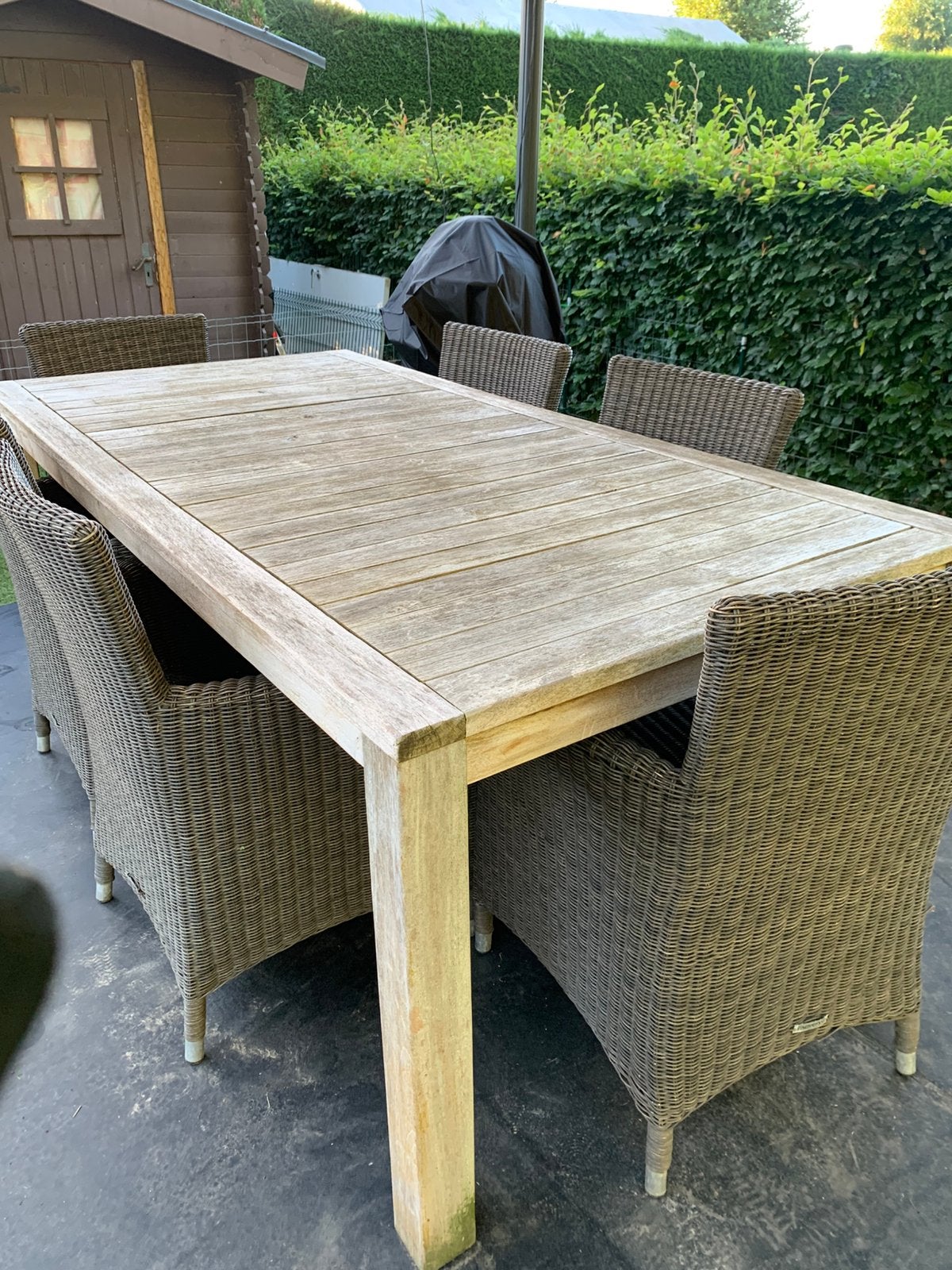 Tuintafel, Tuin en Terras, Ophalen, Gebruikt, Rechthoekig, Teakhout