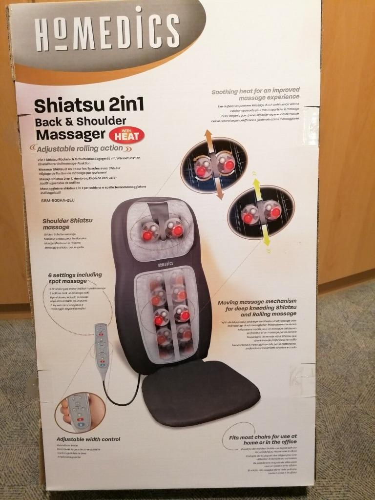 Masseur Shiatsu pour dos et épaules avec chaleur, 6 actions., Sports & Fitness, Produits de massage, Enlèvement, Comme neuf, Chaise de massage ou Coussin