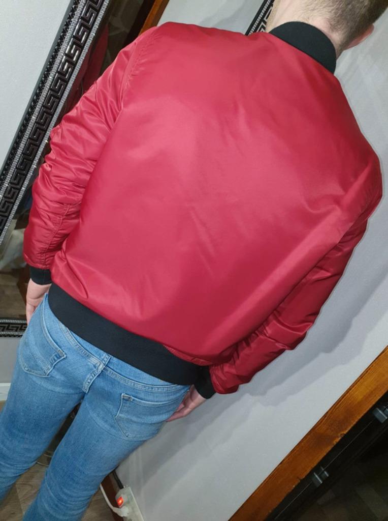 Rood spijkerjack S M, Zo goed als nieuw, Denim, Rood, Verzenden