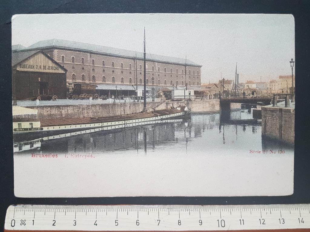 Postkaart Brussel Bruxelles Entrepot Binnenvaartschip boot, Ophalen of Verzenden, Voor 1920, Ongelopen, Brussel (Gewest)