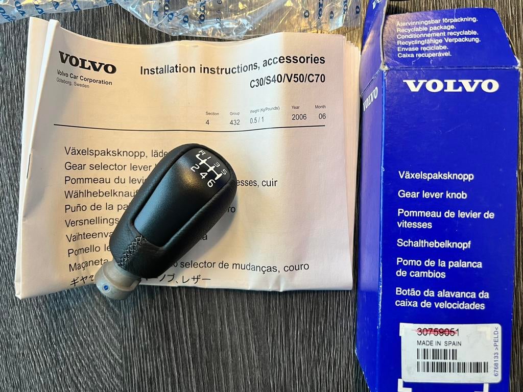 Pookknop leer  handgeschakeld Volvo S40/C30/C70/V50, Ophalen of Verzenden, Nieuw