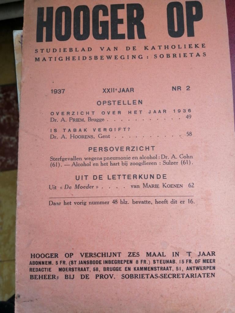 Hoger op, Ophalen of Verzenden, 1920 tot 1940, Tijdschrift