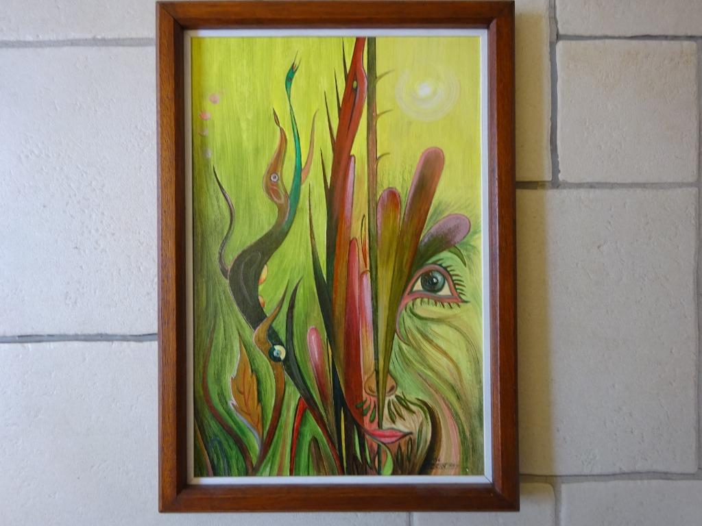 Lode Herreman, paneel, 47 x 32 cm, broze evenwicht 2002, Enlèvement ou Envoi