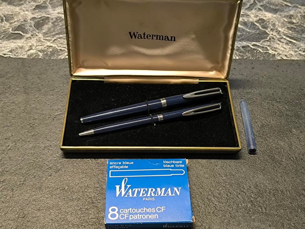 Waterman CF vintage set, balpen + patronen, Ophalen of Verzenden, Gebruikt, Vulpen, Waterman