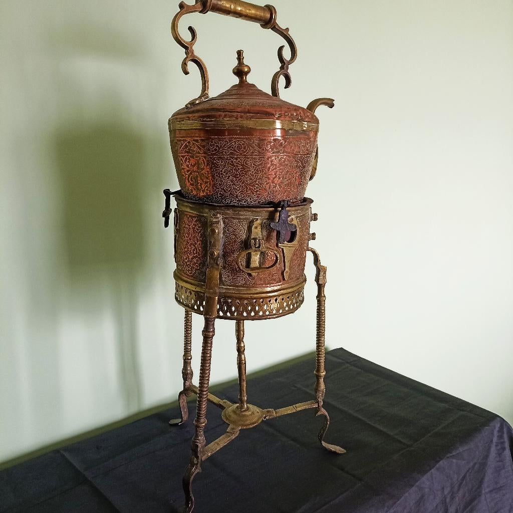 Zeldzaam antieke koperen theeketel 19de eeuw, Ophalen of Verzenden, Koper