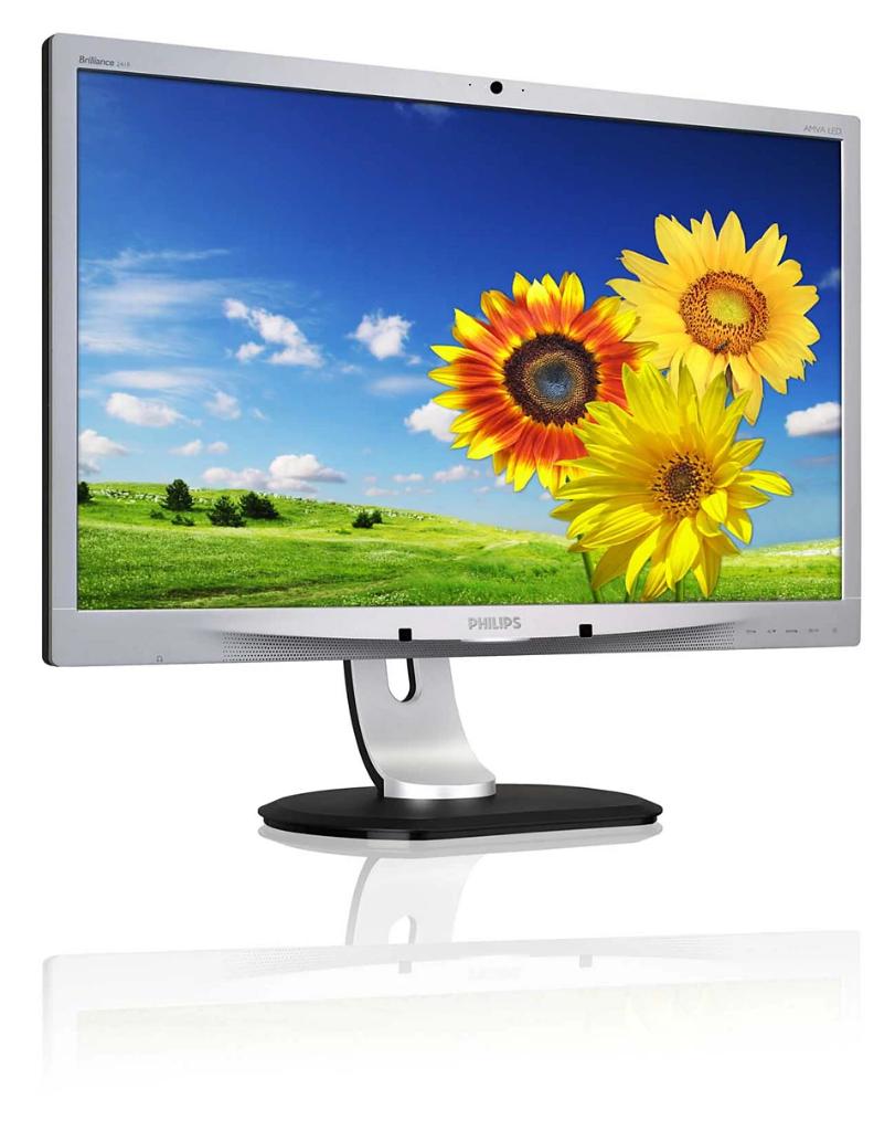 Philips Brillance 241P 24" scherm met geïntegreerde webcam, Ophalen, Philips, Gebruikt, 3 tot 5 ms