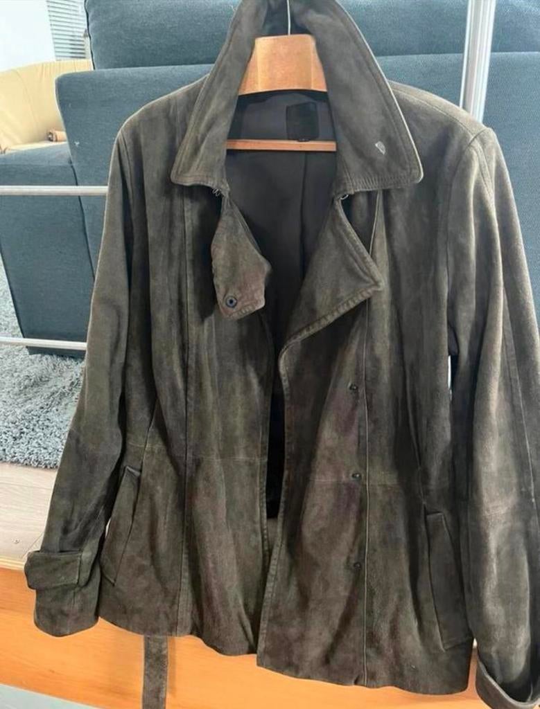 Jas groenachtig suede leer GAP, Ophalen of Verzenden, Zo goed als nieuw, Maat 38/40 (M)