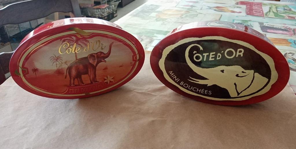 boîtes métal cote d'or forme ovale 2 pièces neuves, Enlèvement ou Envoi, Neuf, Biscuits, Autres marques