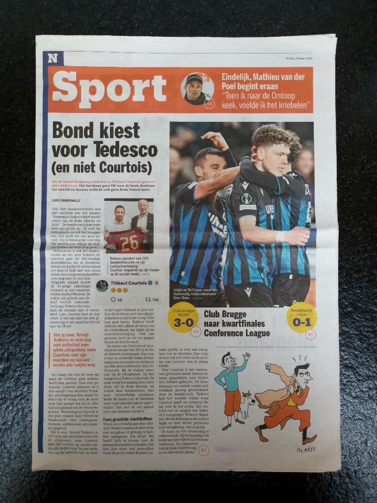 Club Brugge - Molde - Conference League 2023-2024, Ophalen of Verzenden, Zo goed als nieuw, Krant
