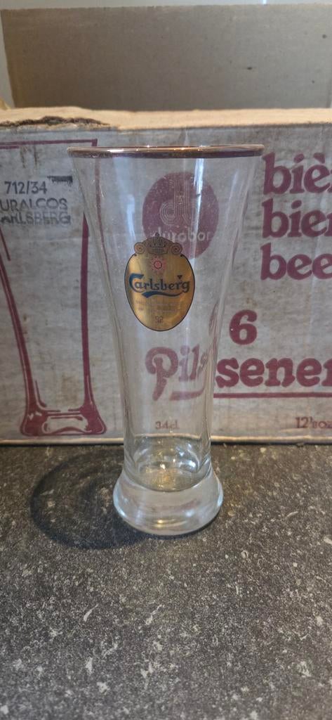 Set van 6 bierglazen. Fluit. Carlsberg., Ophalen