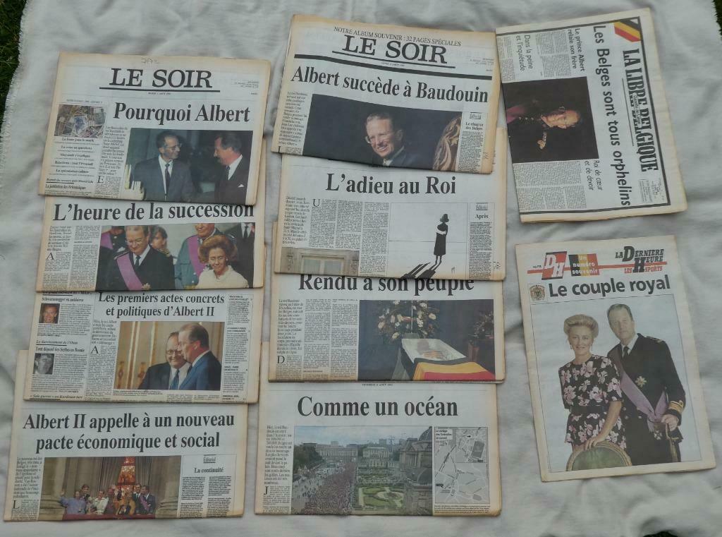 Collection : 11 journaux Royauté (Baudouin-Albert), Enlèvement ou Envoi, 1980 à nos jours, Journal