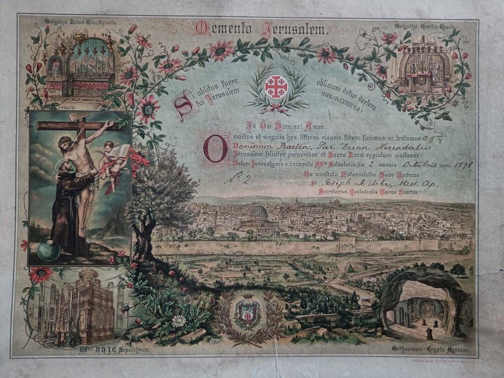 Aandenken Jeruzalem uit 1898., Antiek en Kunst, Ophalen of Verzenden