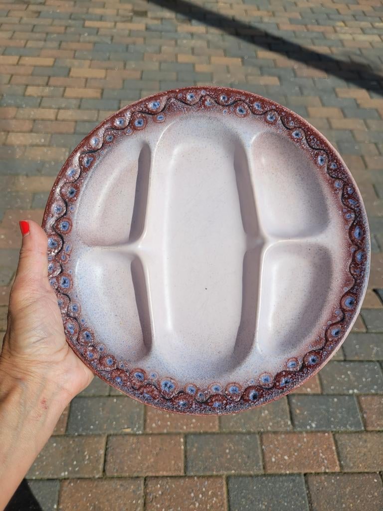 Rare Lot De 9 Assiettes Compartimentées Vintage Austruy, Enlèvement