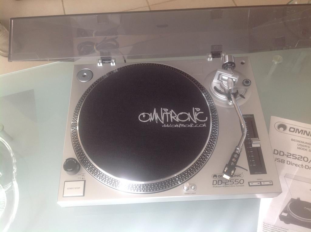 Tourne-disque USB Omnitronic DD-2550, argent, Enlèvement ou Envoi, Comme neuf, Platine