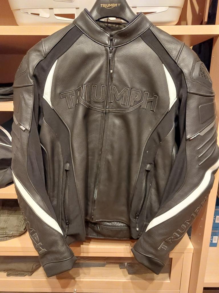 Veste moto Cuir Triumph (L), Motos, Seconde main, Autres types, Enlèvement, Voir photo
