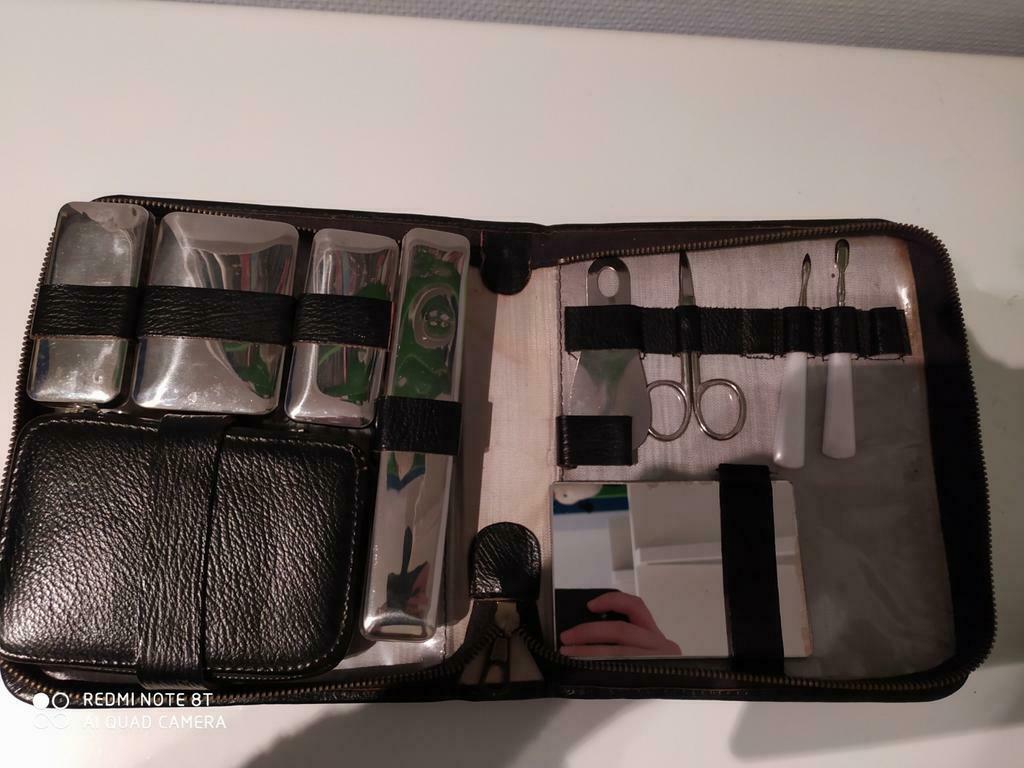 Leren schoonheid etui, Enlèvement ou Envoi, Utilisé, Noir, Homme ou Femme