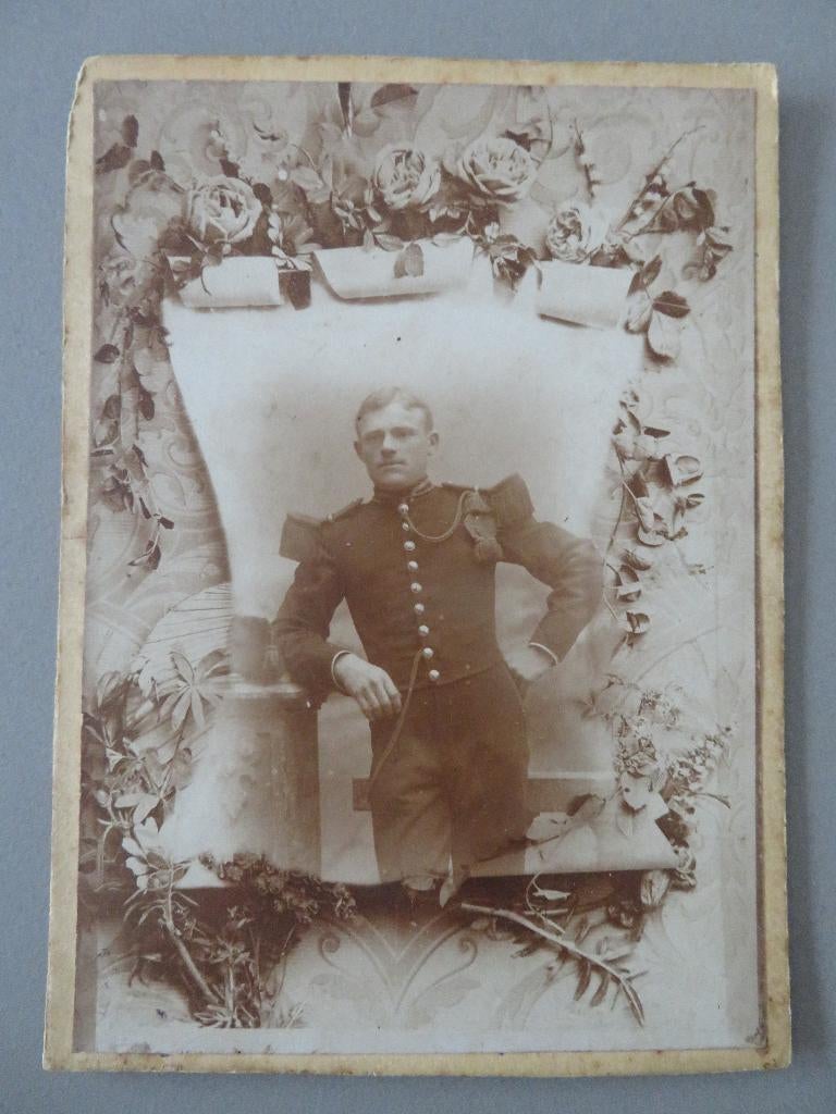 CDV oude foto kaart Militair 14,5 x 10, Verzamelen, Ophalen of Verzenden, Landmacht, Foto of Poster
