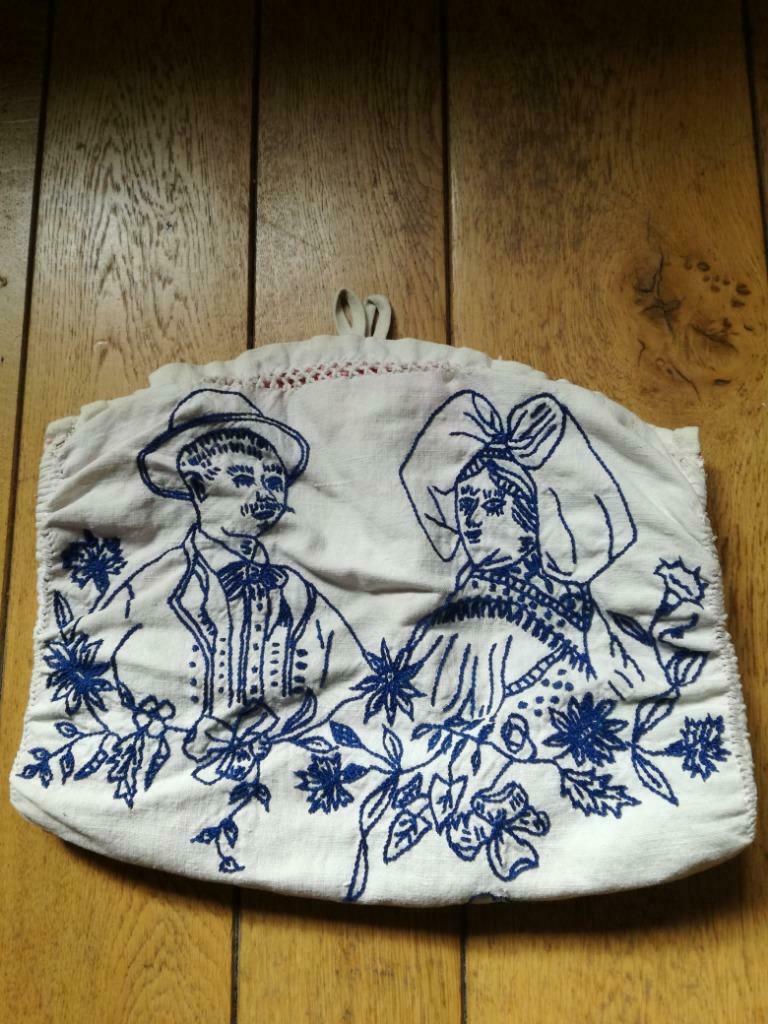 Brocante warmhouder theemuts kruikwarmer mof, Antiek en Kunst, Ophalen of Verzenden