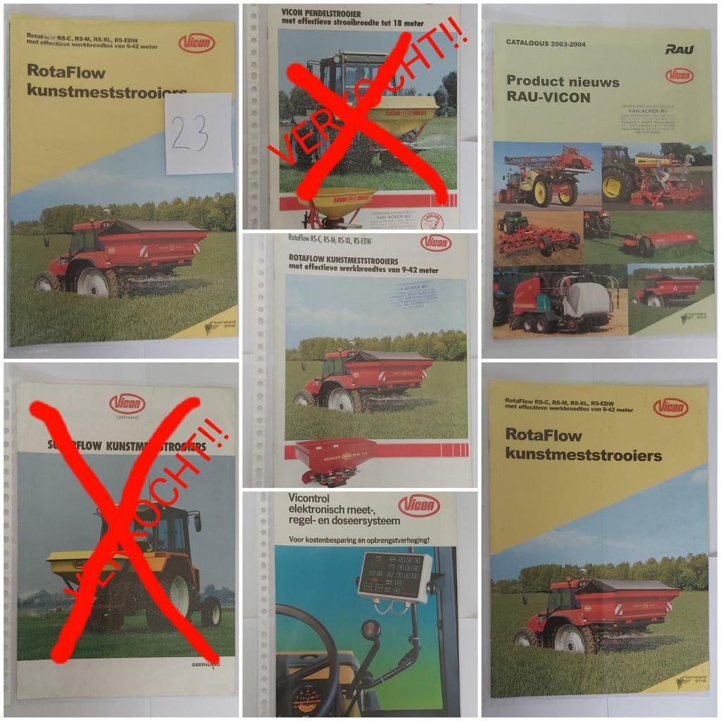 Epandeur d'engrais Vicon 5 brochures agricoles différentes, Enlèvement ou Envoi, Comme neuf