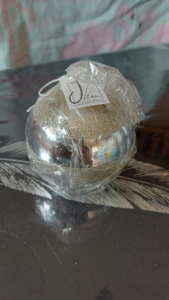 bougie boule de Noël, Enlèvement ou Envoi, Neuf, Argent, Bougie
