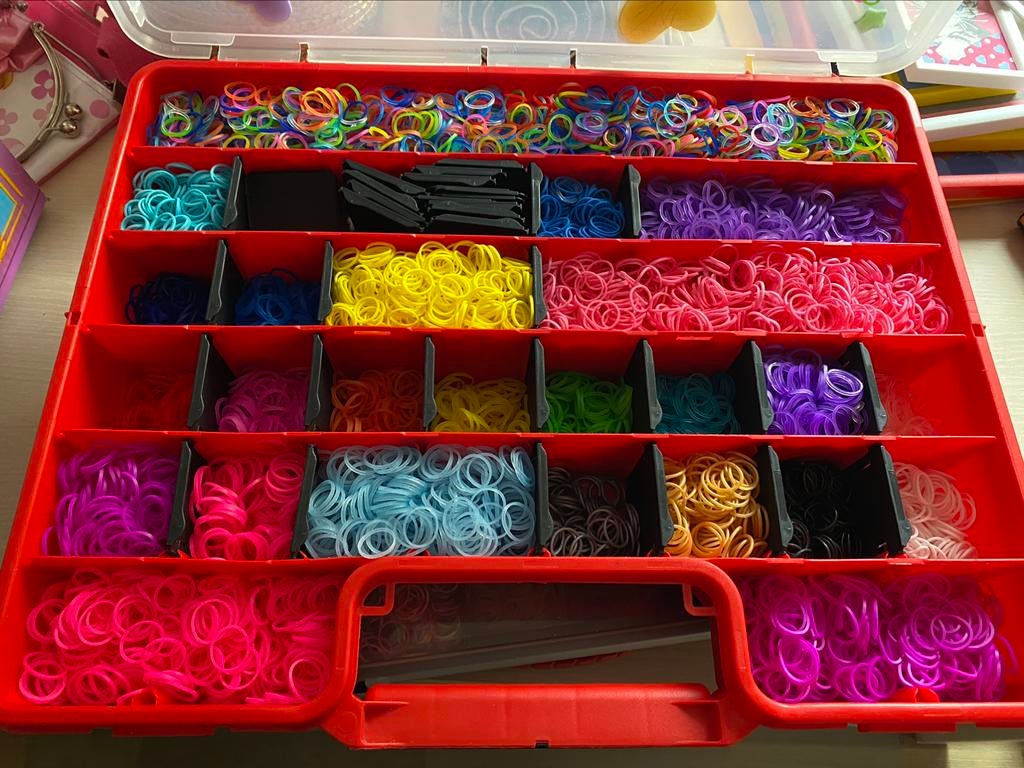 Loombandjes set met handige opbergbox : grote set 38-48 cm, Ophalen of Verzenden, Zo goed als nieuw