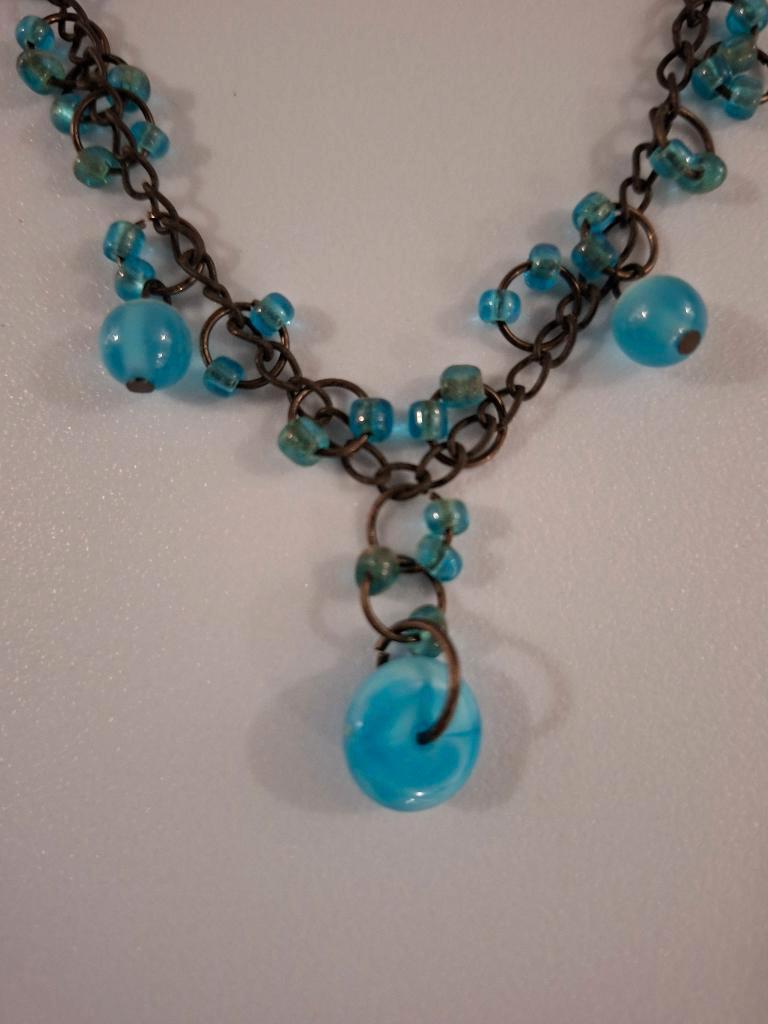 Halsketting, Overige materialen, Blauw, Ophalen of Verzenden, Verstelbaar