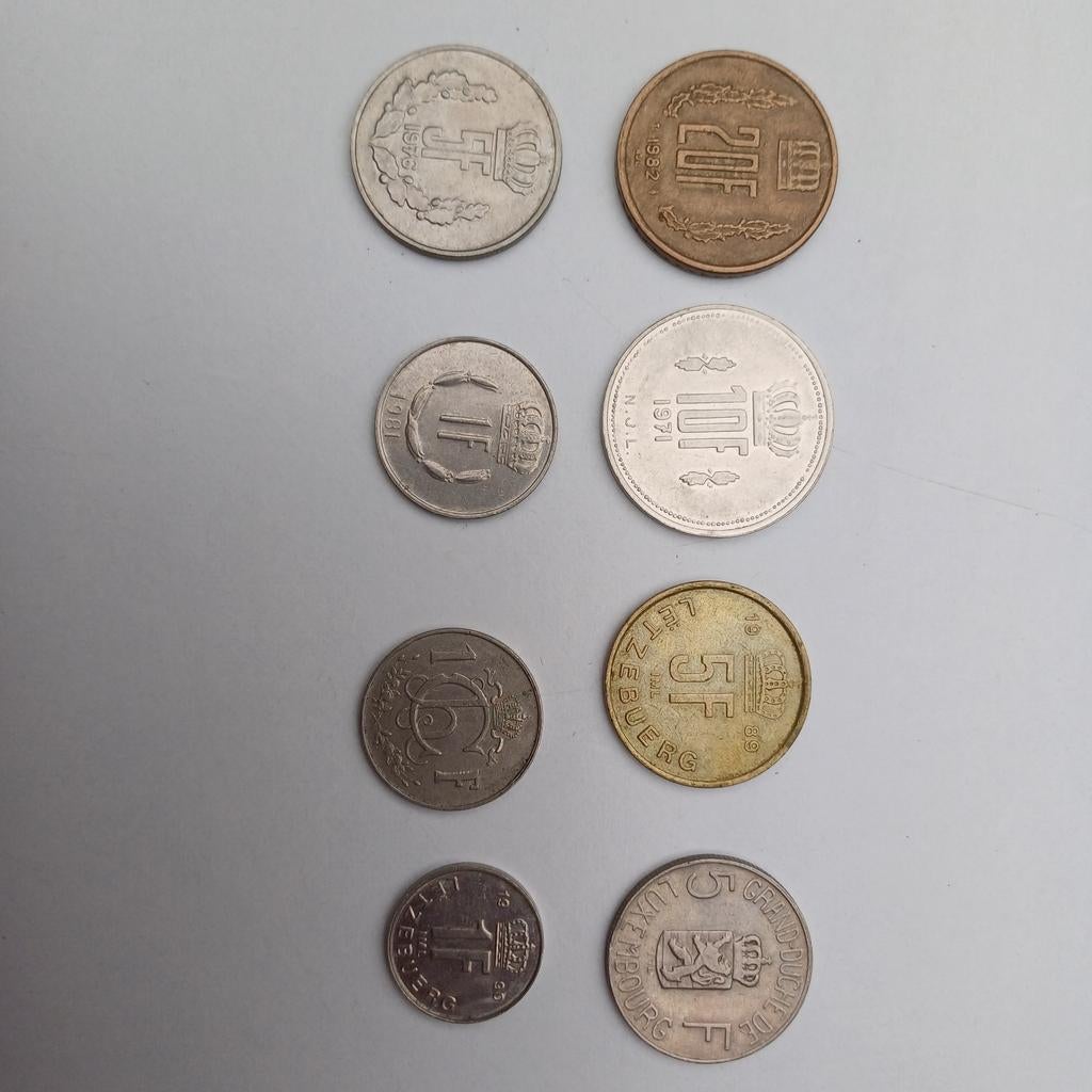 8 munten Luxemburg vanaf 1962, Ophalen of Verzenden, Munten