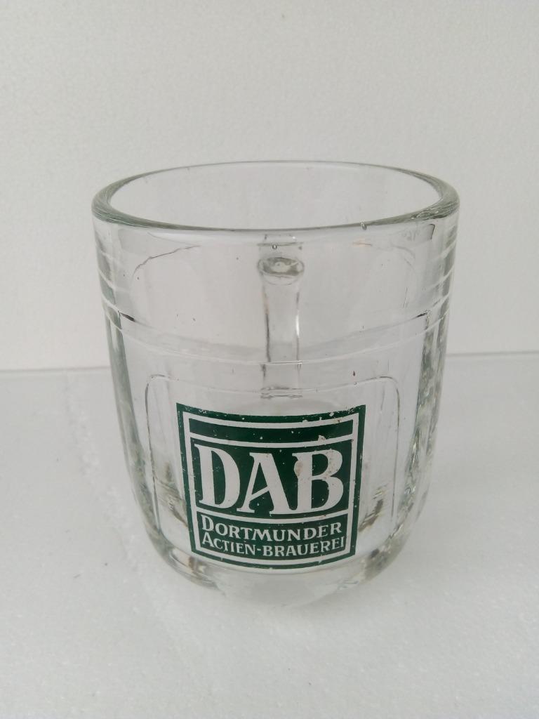 Oude glazen mok DAB DORTMUNDER ACTIEN-BRAUEREI, Verzamelen, Ophalen of Verzenden, Gebruikt, Pul(len), Overige merken
