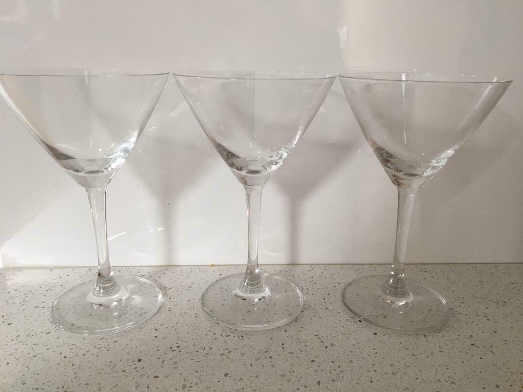 3 coctail glazen, Ophalen of Verzenden, Gebruikt, Overige typen