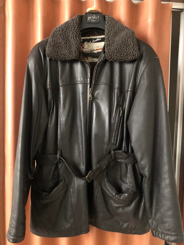 Lederen damesjas ( maat 42 / 44 ) Real Leather ., Taille 42/44 (L), Real Leather, Enlèvement ou Envoi, Comme neuf