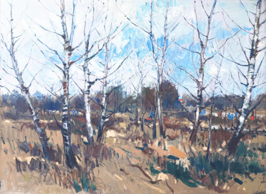 Jan Cockx: Jagers (O/D, 167 x 128 cm), Antiek en Kunst, Ophalen