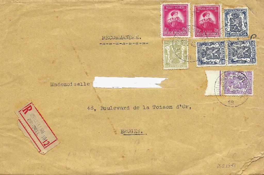 Aangetekende zending dd.18-2-1948, Postzegels en Munten, Ophalen of Verzenden, Envelop