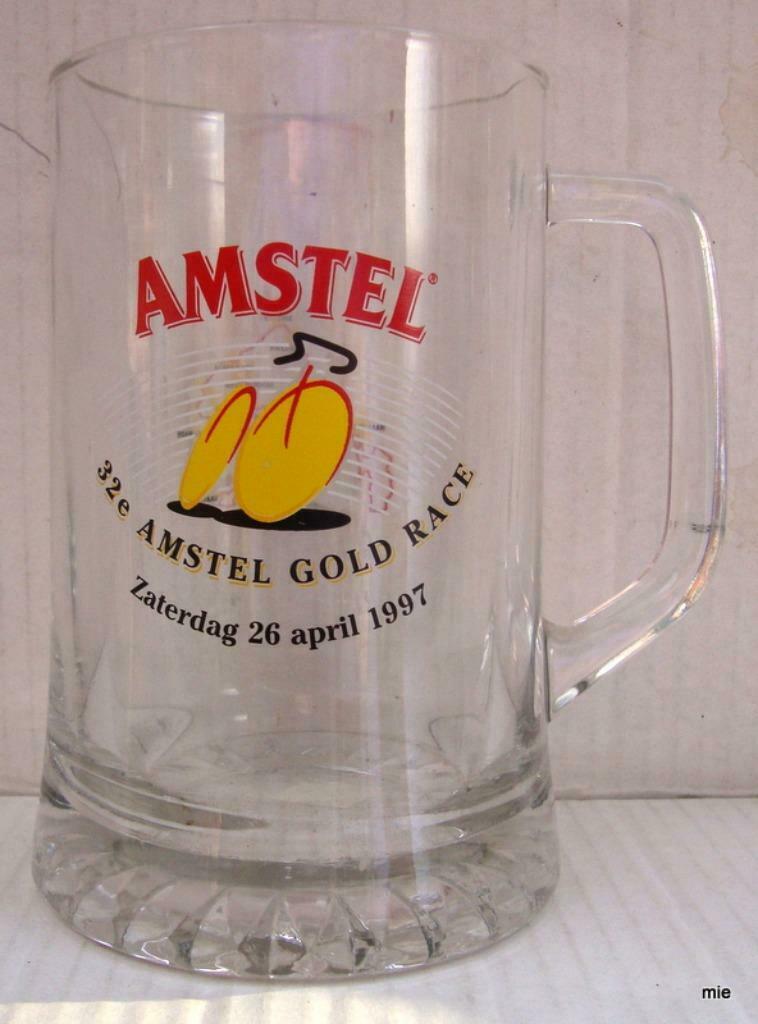 bier brouwerij kroes  Amstel gold race 1997, Verzamelen, Biermerken, Ophalen of Verzenden, Zo goed als nieuw, Glas of Glazen, Amstel