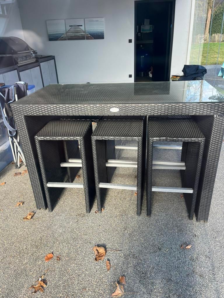Hoog tuinset 6 personen, Tuin en Terras, Ophalen of Verzenden, Gebruikt, Tuinset