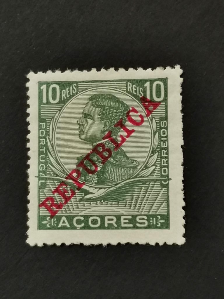 Açores 1910 - Le roi Manuel II avec empreinte REPUBLICA *, Enlèvement ou Envoi, Portugal, Non oblitéré