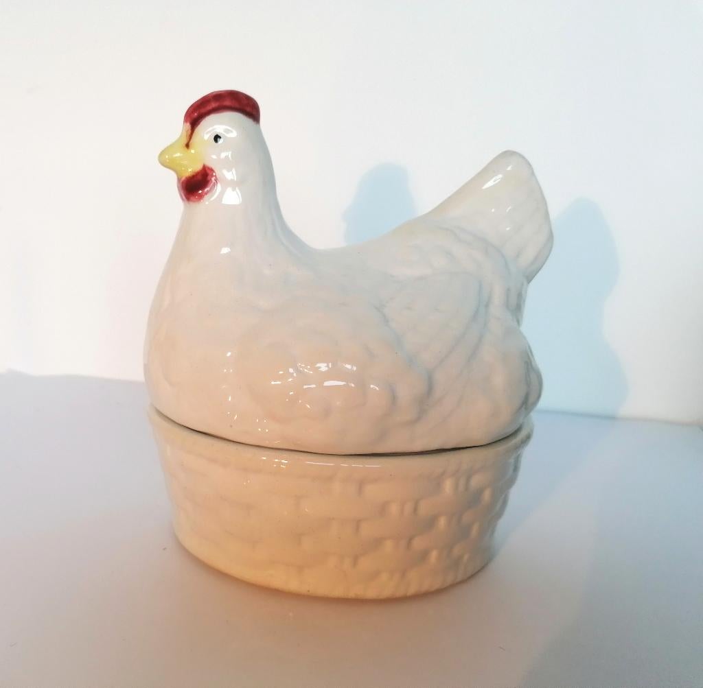 Vintage keramische hen op nest, soepterrine, Ophalen of Verzenden
