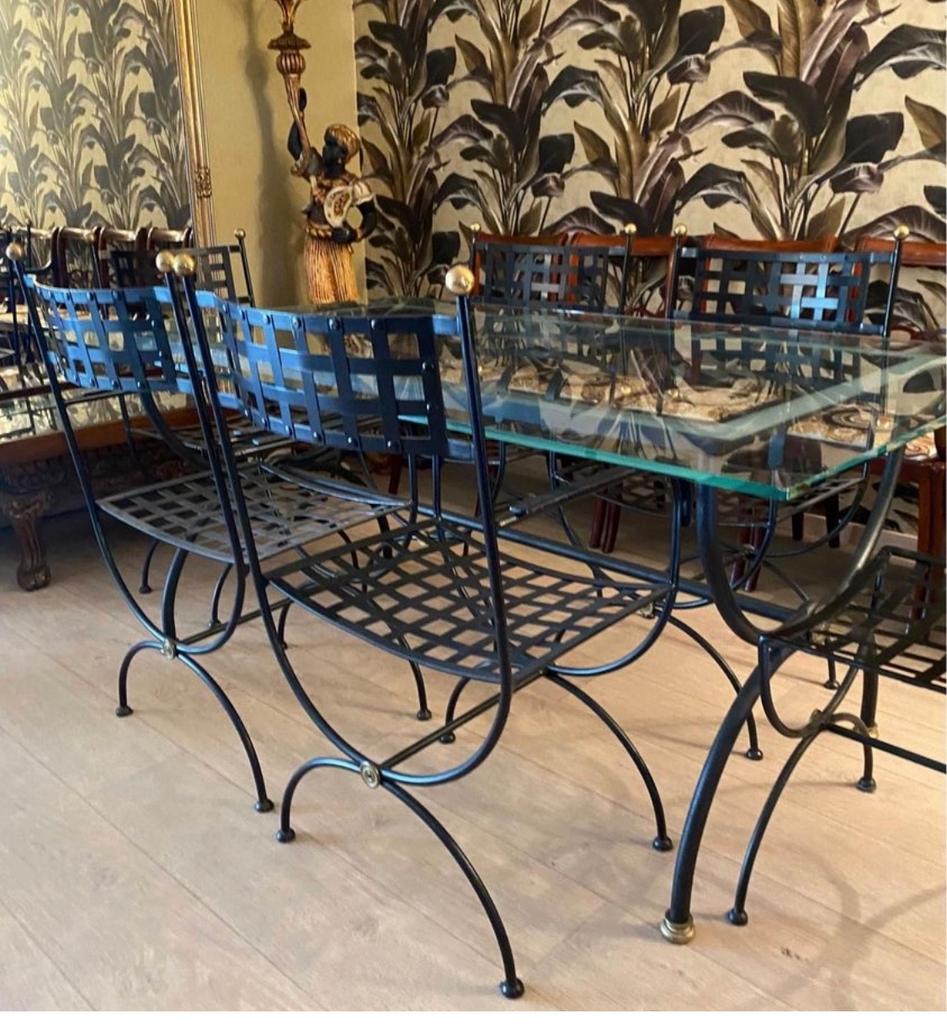 NIEUWE smeedijzeren tafel + 6 stoelen, Ophalen, Nieuw