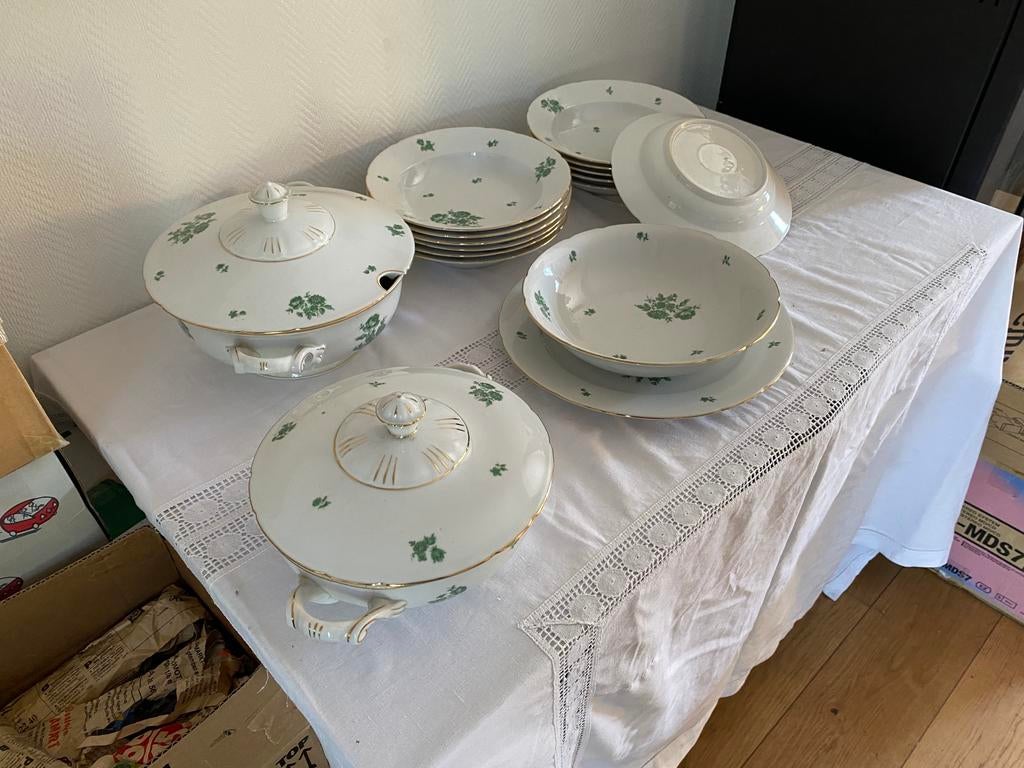 Service porcelaine 17 pièces ancien Thun – années 1925–1935, Enlèvement