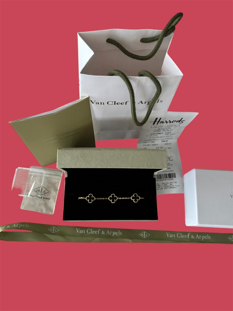 Van Cleef & Arpels Alhambra armband – Goud/Zwart, Enlèvement, Comme neuf, Noir, Or